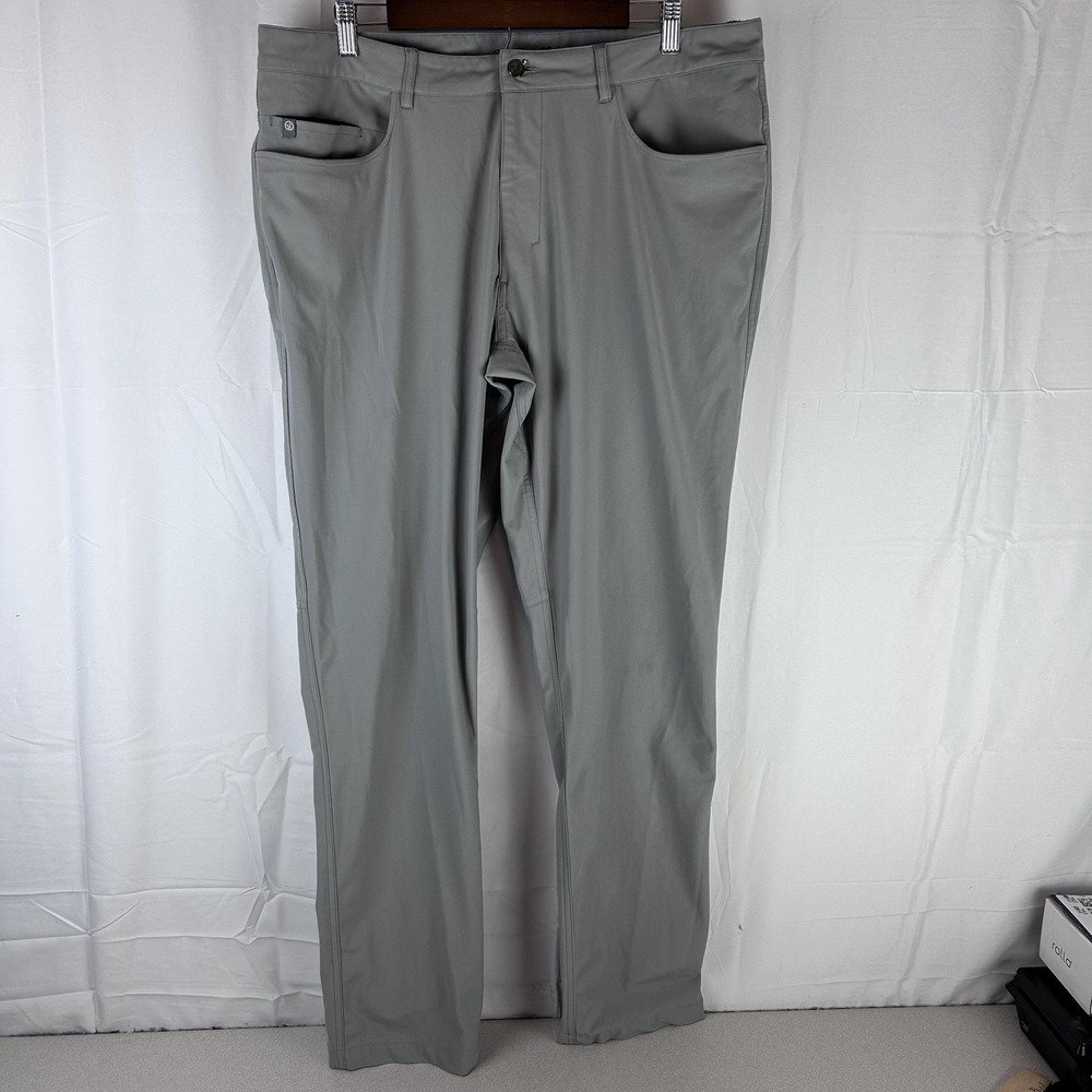 Straight Down Pants Mens 38x34 Gray Performance Golf Lightweight 5 Pocket Active
